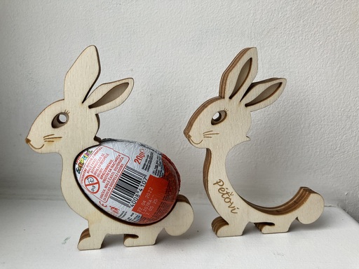 Gravírované velikonoční dekorace řezané na laseru, stojánek na vajíčko zajíček - Laser Plzeň